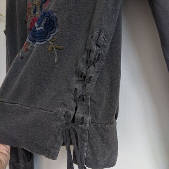 (Lucky Brand) Gray Embroidered LA Boho Hood - Picture 5 of 7